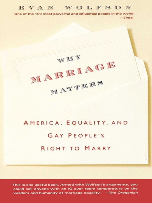 Title details for Why Marriage Matters by Evan Wolfson - Wait list